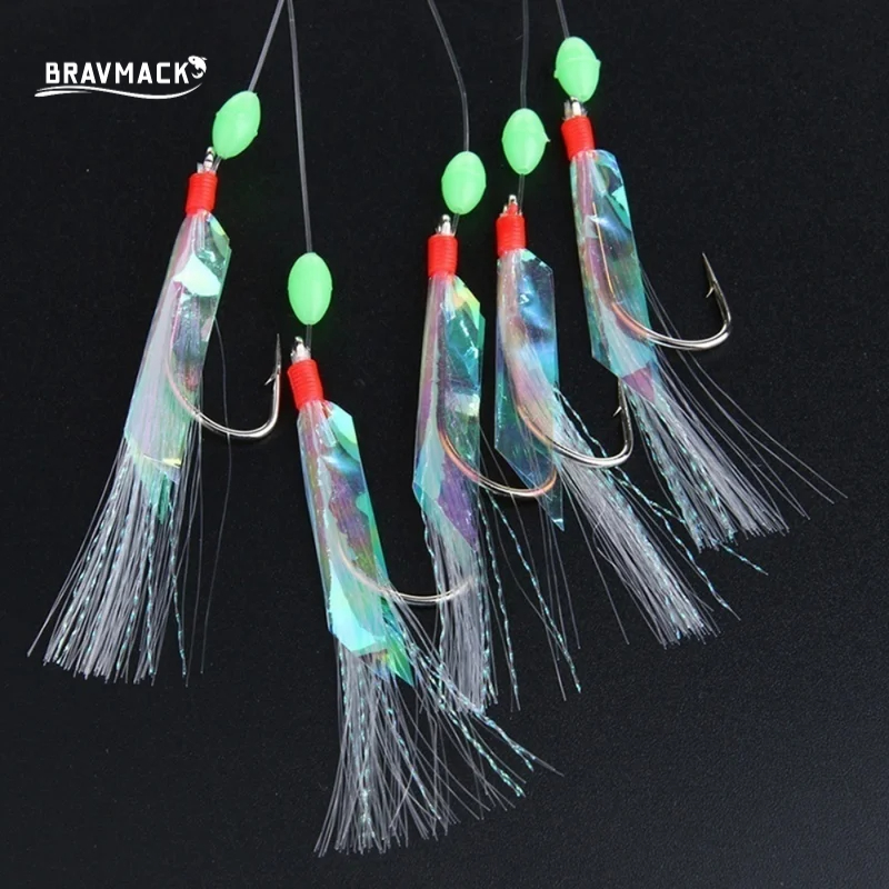 Fishing Hook Assortment - 5-teiliges, mehrfarbiges, weiches Silverskin-Angelköder-Set, Nachahmung von